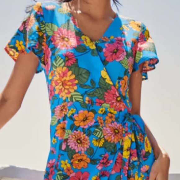 SUGARLIPS Twiggy Floral Lunar Maxi Wrap Dress Sz Small BOHO Flirty NWT - Picture 2 of 8